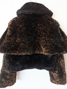 Cropped Jacke Fake Fur 80s Leo Print Heavin (S-M)