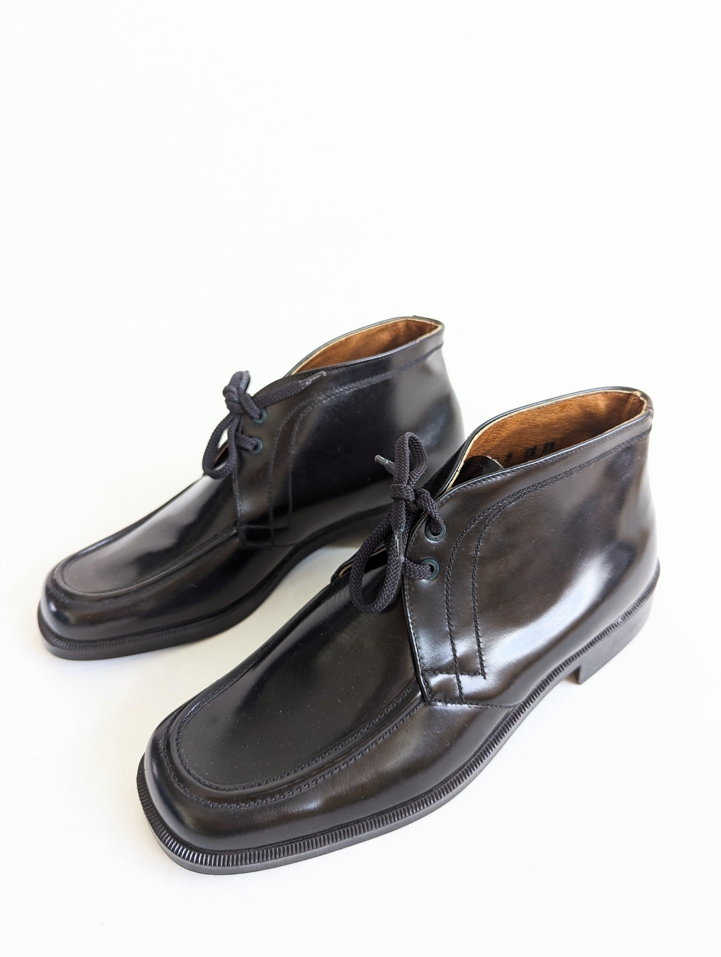 Stiefeletten Tower Chunky Boots Leder Schwarz (38-39)