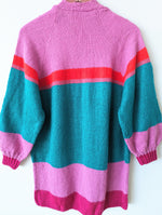 Lade das Bild in den Galerie-Viewer, *Handmade* Pullover Streifen Türkis Pink Heavin (M)
