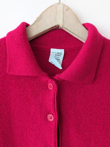 *Lammwolle* Long Pullover Pink Premium Basic Wolle Heavin (M-L)