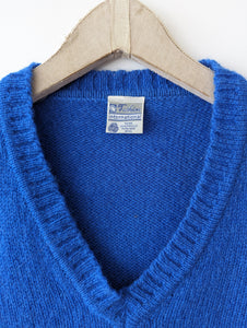 *Wolle* Pullover Premium Basic Royalblau Heavin (M-L)