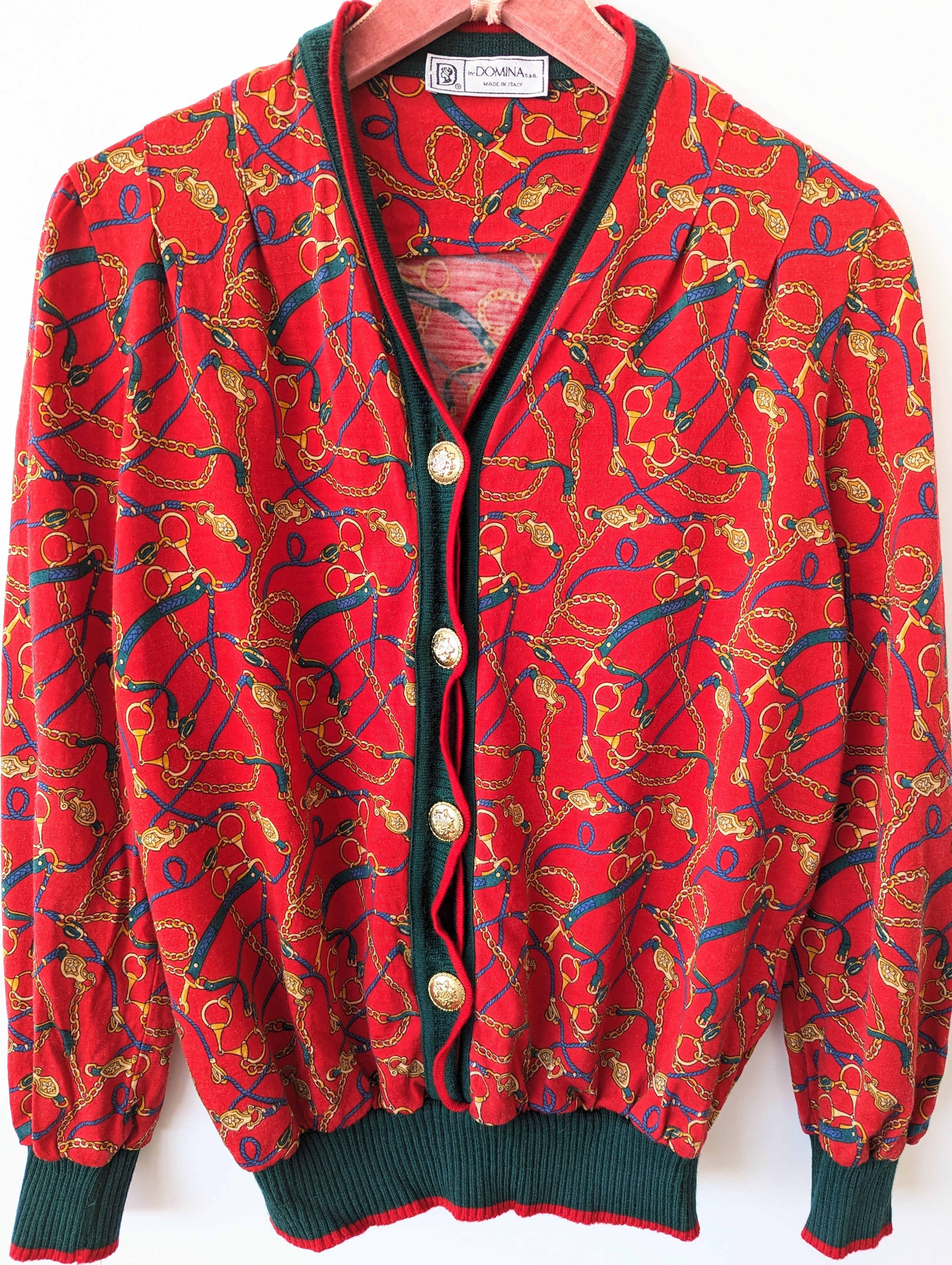 Cardigan Pullover Wolle Rot Gucci-Stil (M)