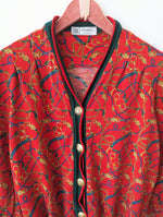 Lade das Bild in den Galerie-Viewer, Cardigan Pullover Wolle Rot Gucci-Stil (M)
