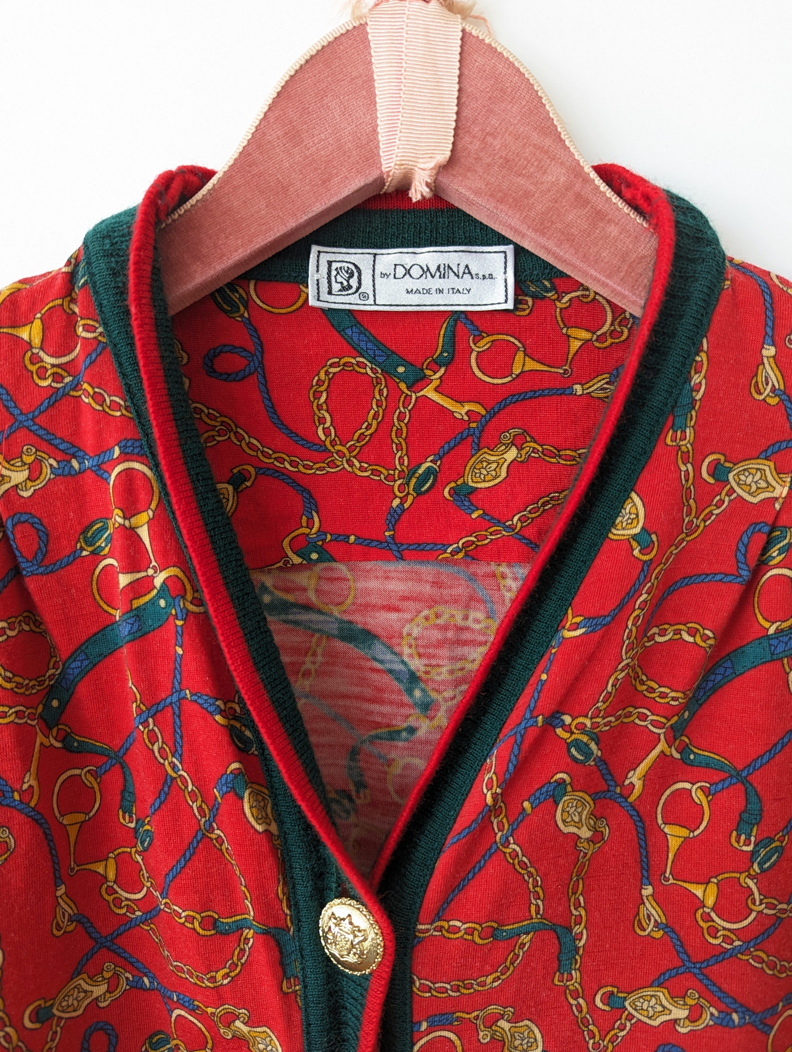 Cardigan Pullover Wolle Rot Gucci-Stil (M)