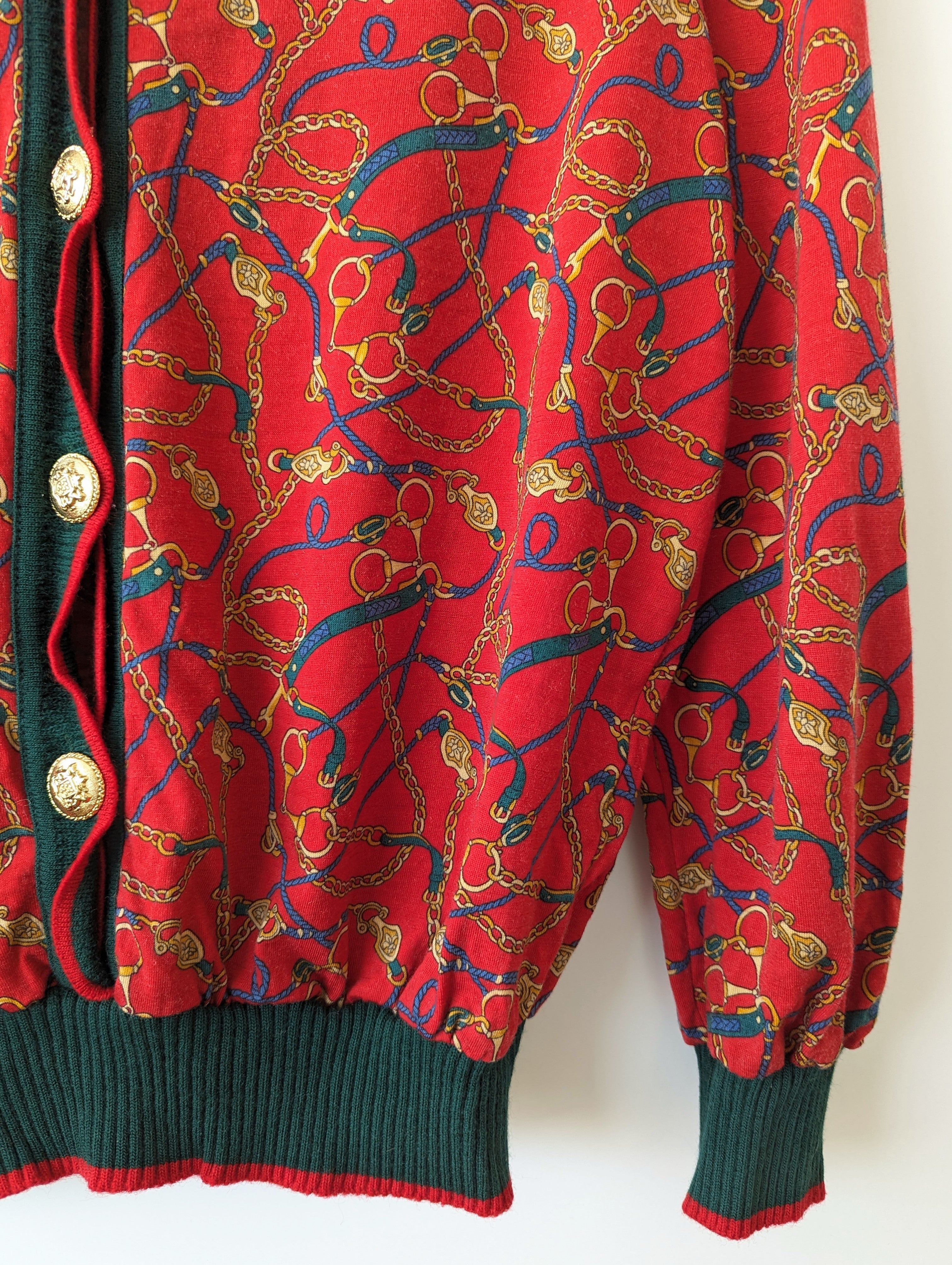 Cardigan Pullover Wolle Rot Gucci-Stil (M)