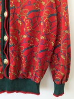 Lade das Bild in den Galerie-Viewer, Cardigan Pullover Wolle Rot Gucci-Stil (M)
