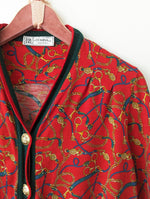 Lade das Bild in den Galerie-Viewer, Cardigan Pullover Wolle Rot Gucci-Stil (M)
