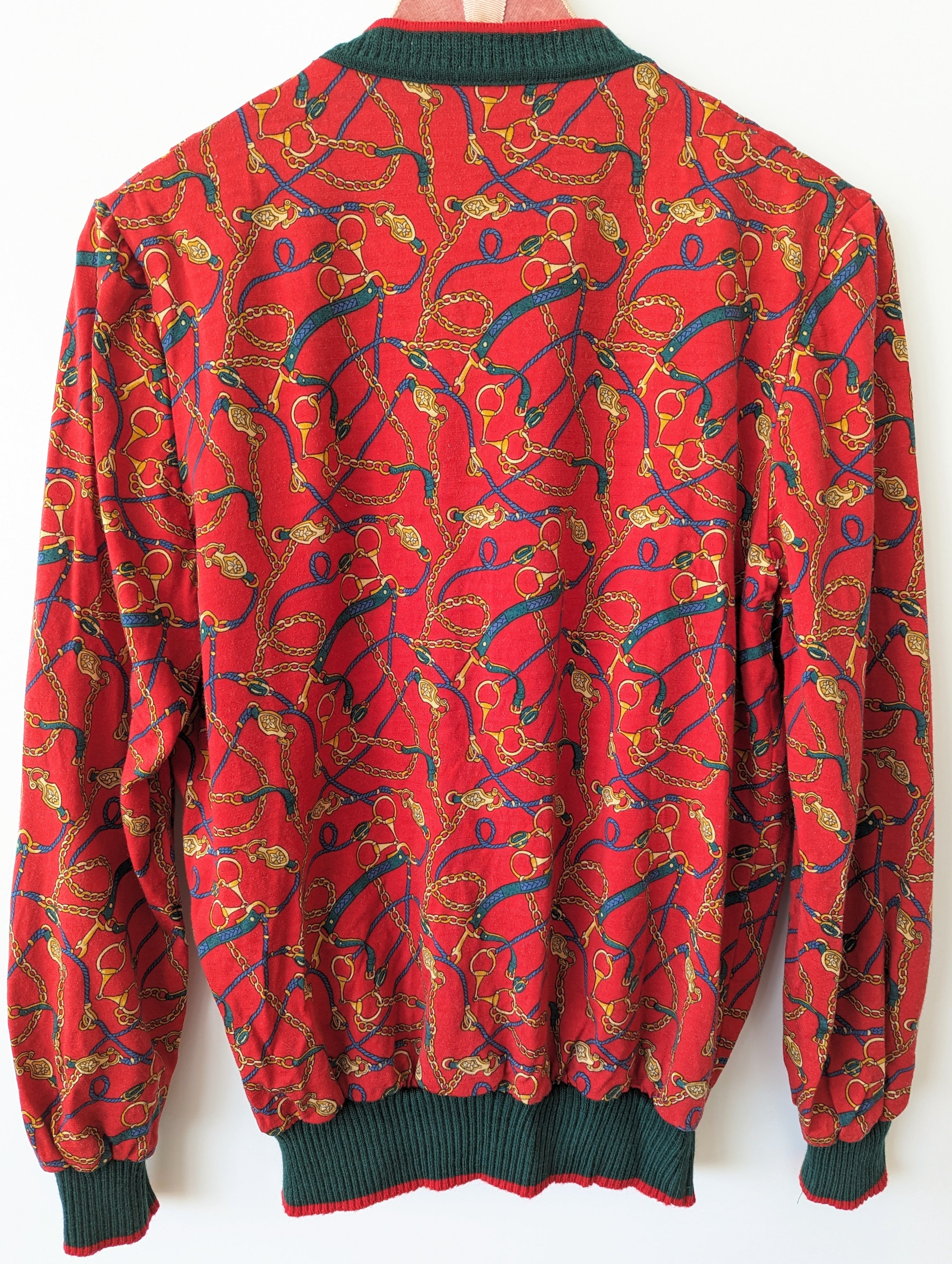 Cardigan Pullover Wolle Rot Gucci-Stil (M)