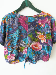 Bluse 70s India Cropped Jungle Print (S-M)