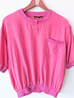 Lade das Bild in den Galerie-Viewer, *Seide* Bluse Bomber Pink Premium Basic (L)
