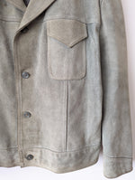 Lade das Bild in den Galerie-Viewer, *Wildleder* Jacke Blouson 70s Mintgrün (L-XL)
