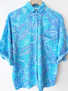 Bluse Jungle Print 80s Zweiteiler (L)