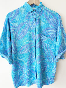 Bluse Jungle Print 80s Zweiteiler (L)