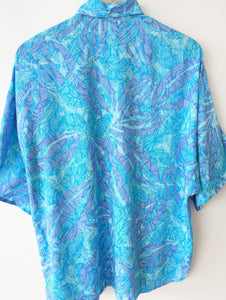 Bluse Jungle Print 80s Zweiteiler (L)