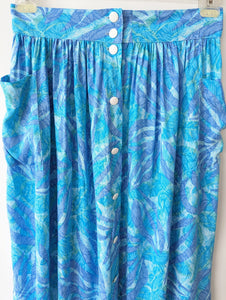 Rock 80s Jungle Print Blau Zweiteiler (L)