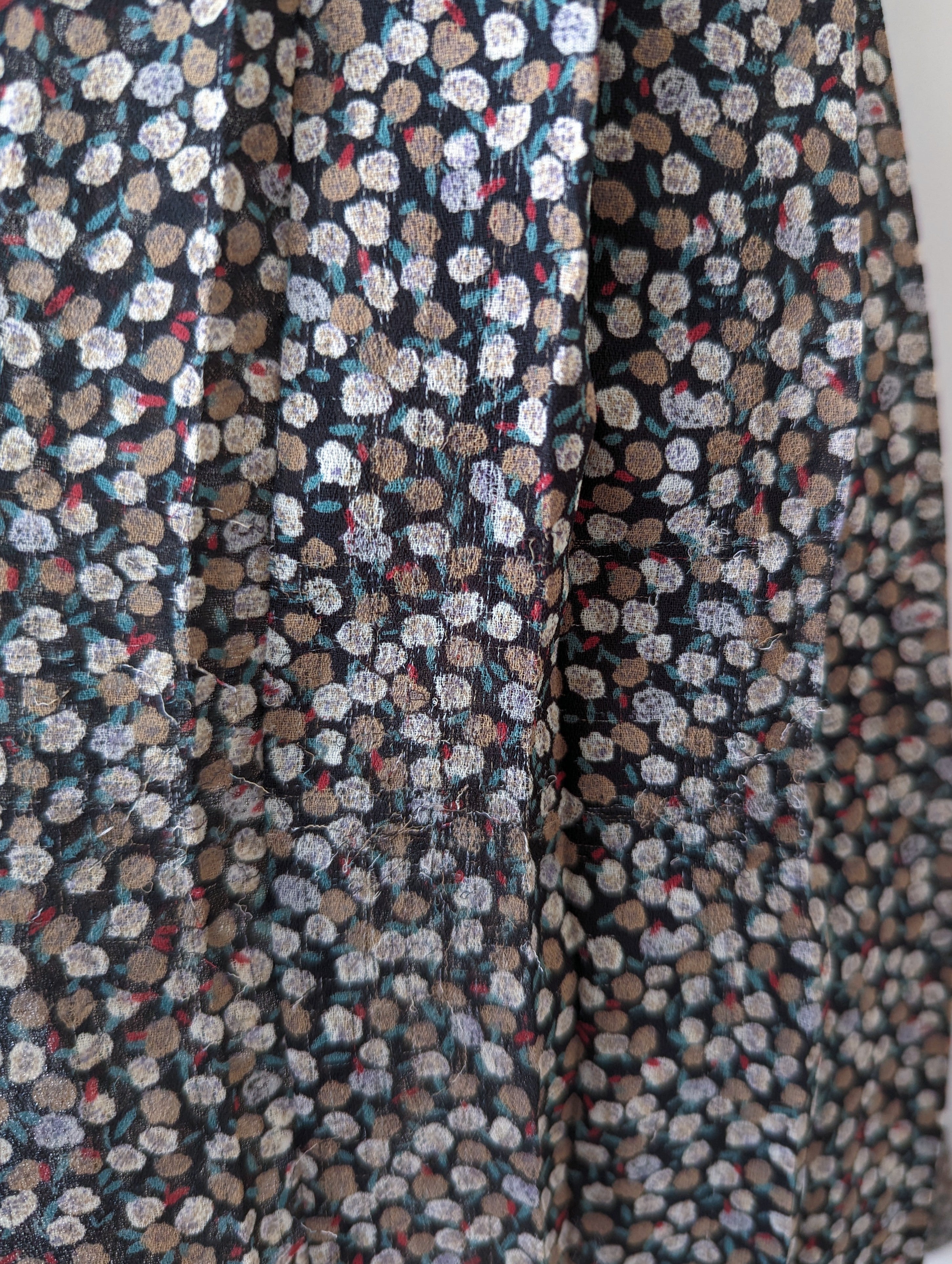 Kleid Bohemian Blümchen Print Plissee (S)