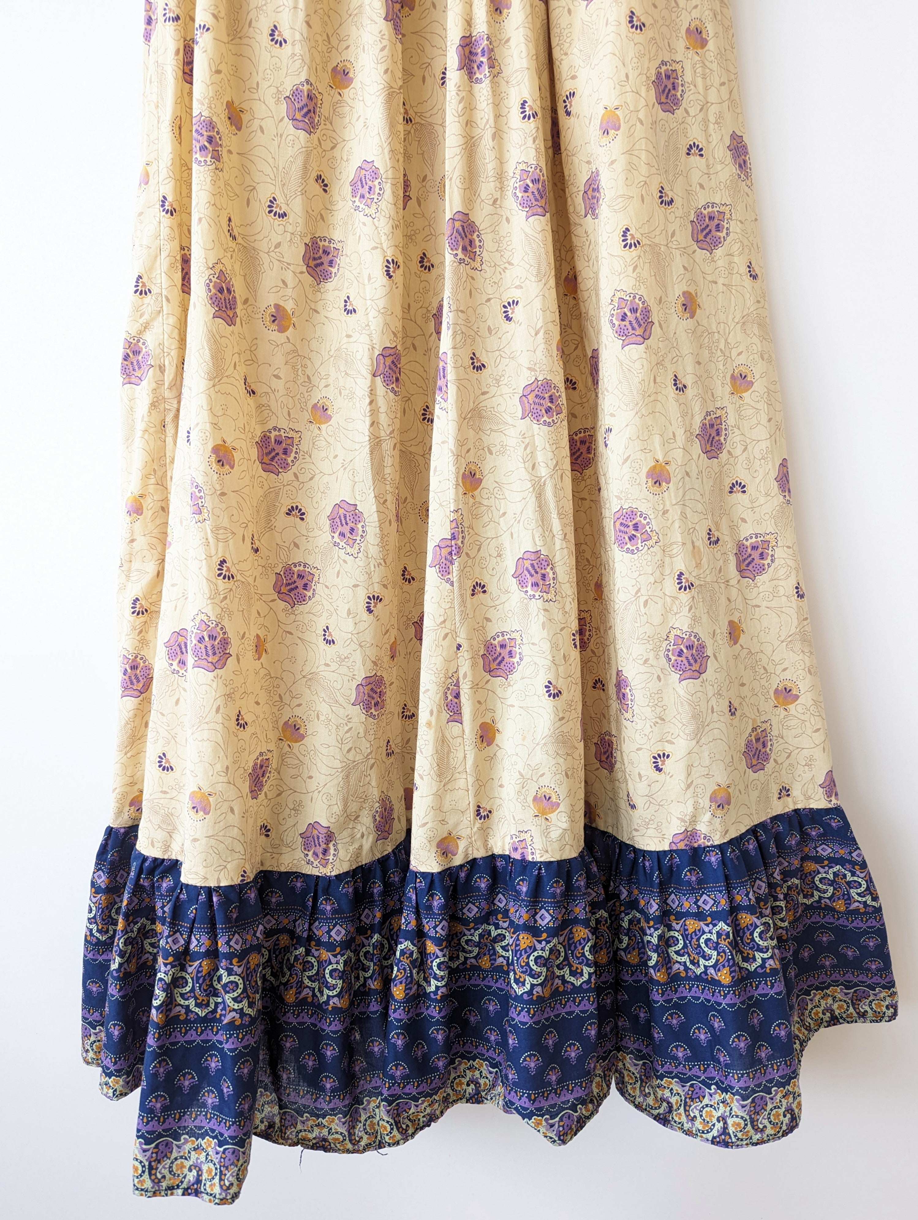 Kleid RARE 70s Bohemian Paisley Print (S-M)