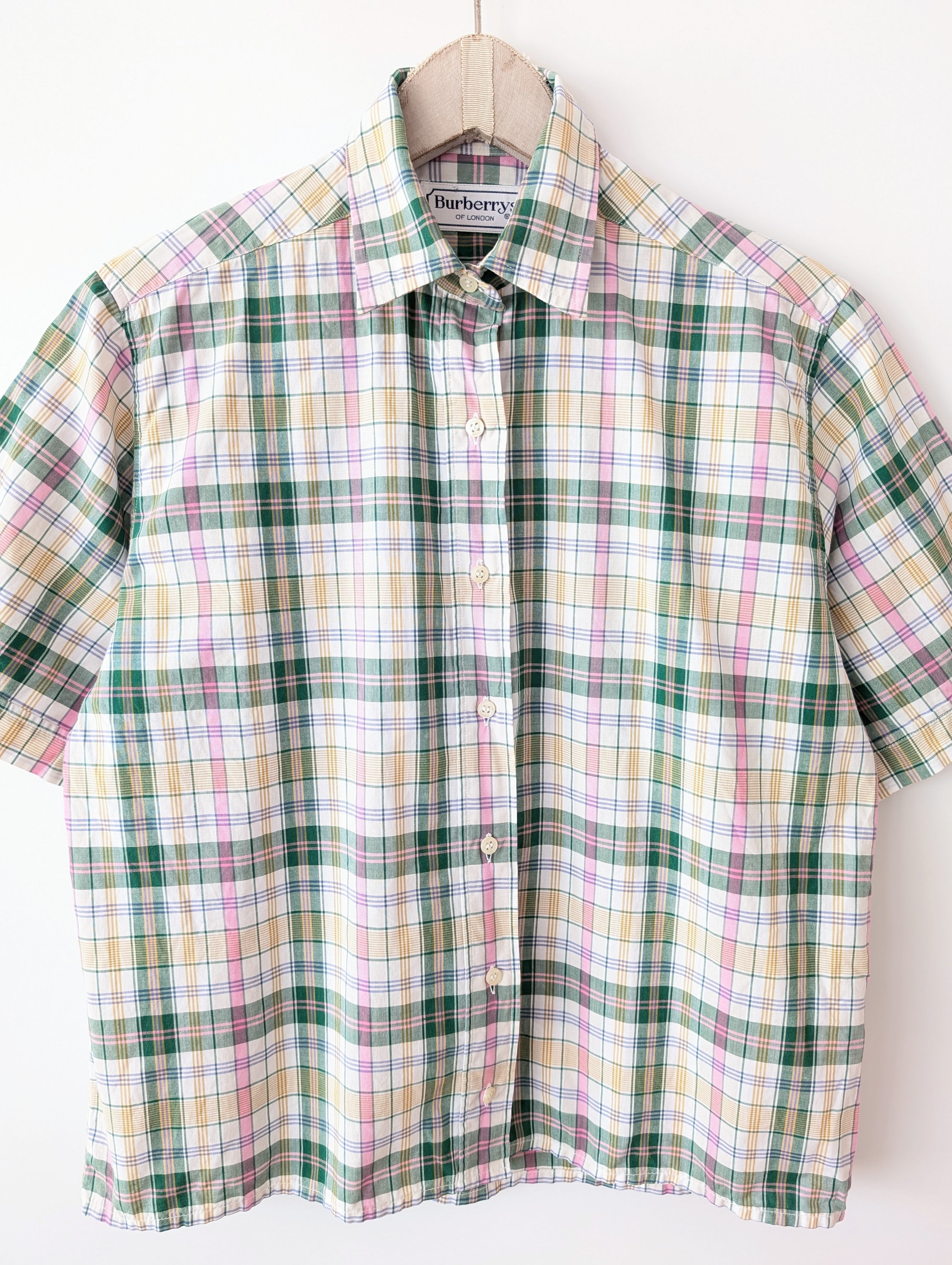 *Burberry* Bluse Pastell Tartan Print (M)