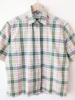 Lade das Bild in den Galerie-Viewer, *Burberry* Bluse Pastell Tartan Print (M)
