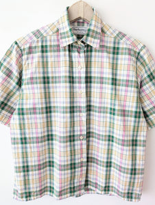 *Burberry* Bluse Pastell Tartan Print (M)