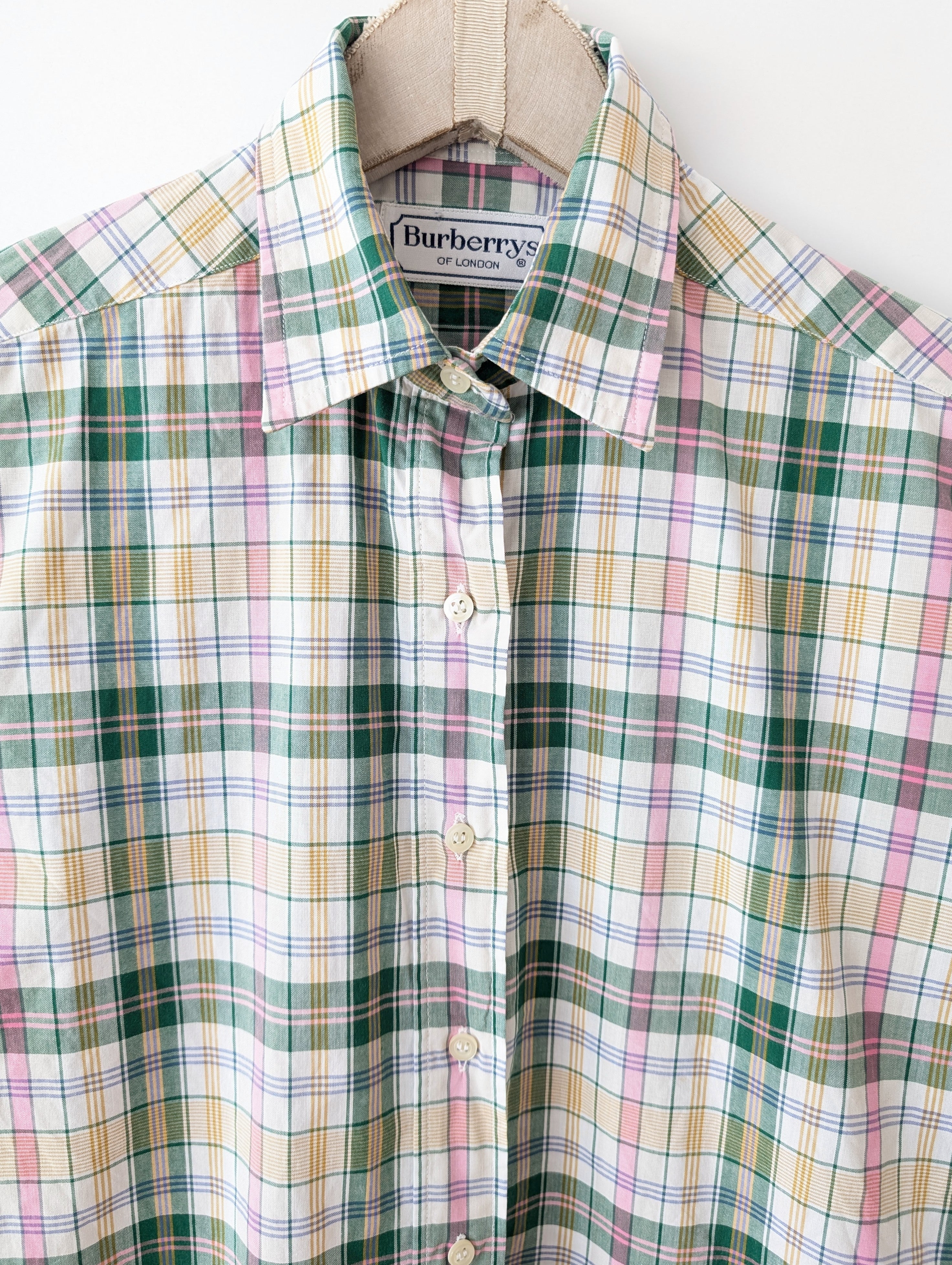 *Burberry* Bluse Pastell Tartan Print (M)