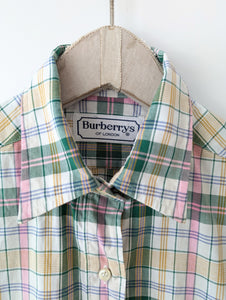 *Burberry* Bluse Pastell Tartan Print (M)