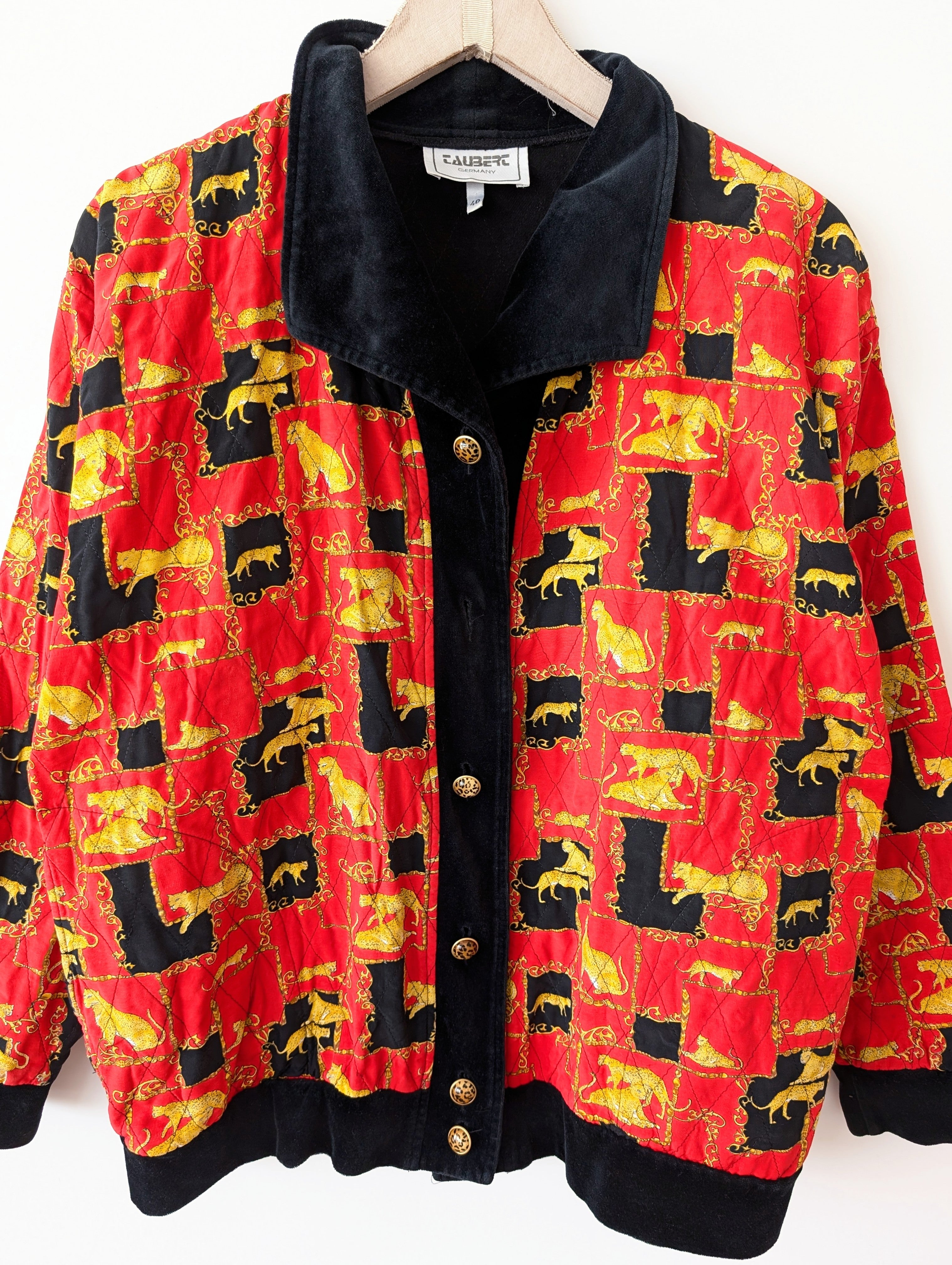 Blouson Steppjacke Samt Leo Print (L)