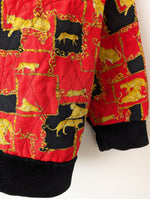 Lade das Bild in den Galerie-Viewer, Blouson Steppjacke Samt Leo Print (L)
