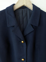 Lade das Bild in den Galerie-Viewer, *Wolle* Blazer Cropped Klassiker 70s Marine (M-L)
