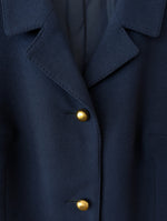 Lade das Bild in den Galerie-Viewer, *Wolle* Blazer Cropped Klassiker 70s Marine (M-L)
