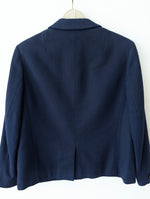 Lade das Bild in den Galerie-Viewer, *Wolle* Blazer Cropped Klassiker 70s Marine (M-L)
