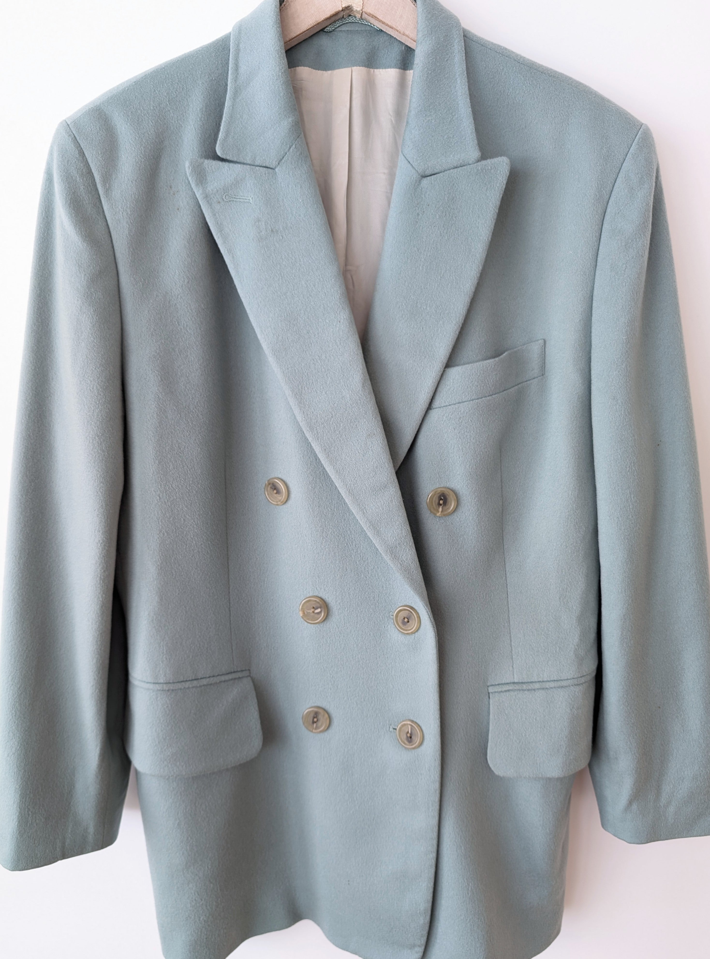 *Wolle* Blazer Zweireiher Windsor Mintgrün (XL)