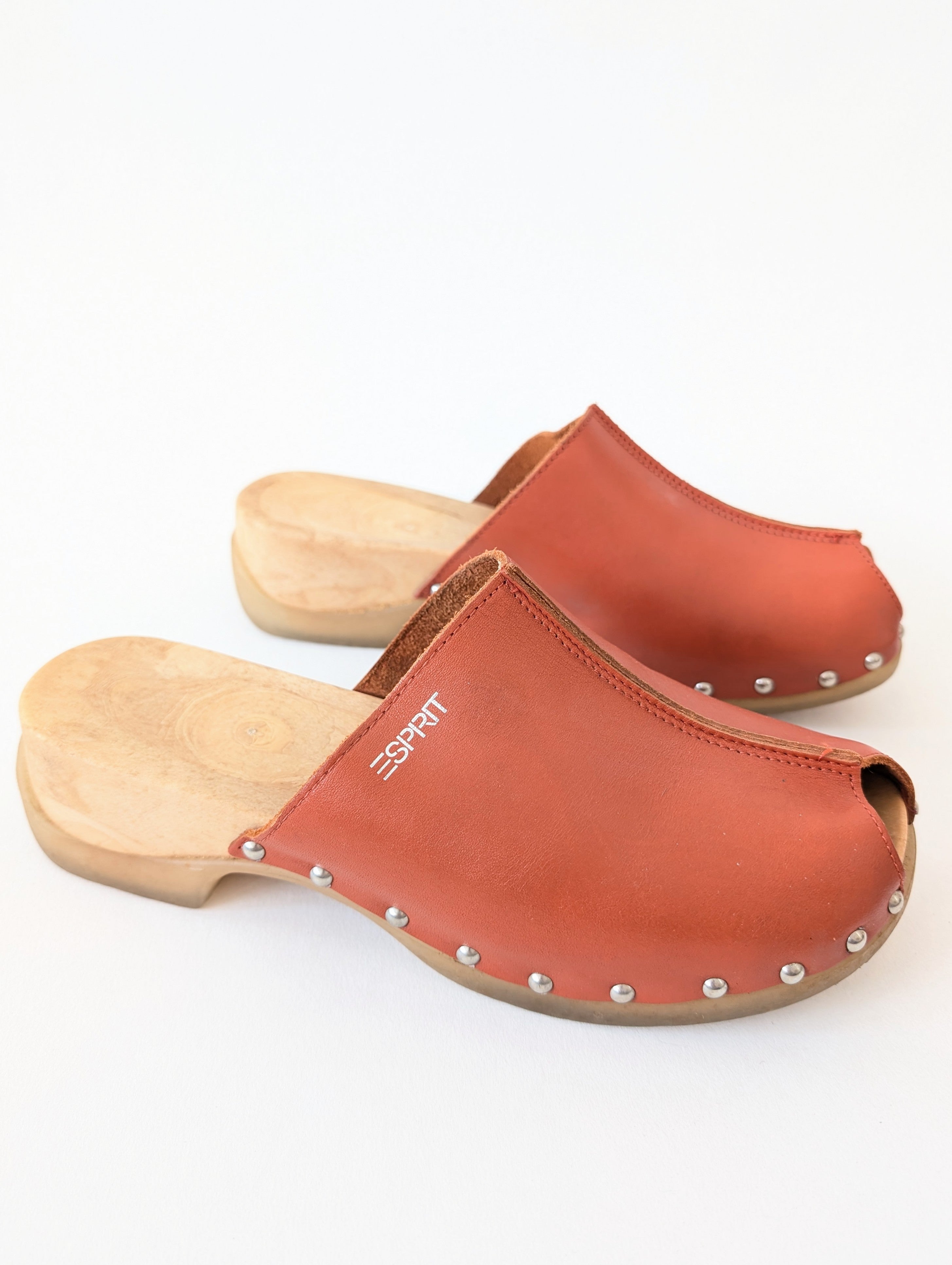 ESPRIT Clogs Mules Leder Orange (40-41)