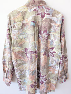 Hemd Pastell Jungle Print 90s Apricot (M)