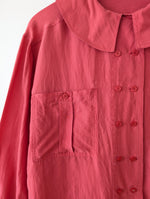 Lade das Bild in den Galerie-Viewer, *Seide* Bluse Pink Statement Kragen (L)
