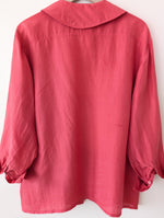 Lade das Bild in den Galerie-Viewer, *Seide* Bluse Pink Statement Kragen (L)
