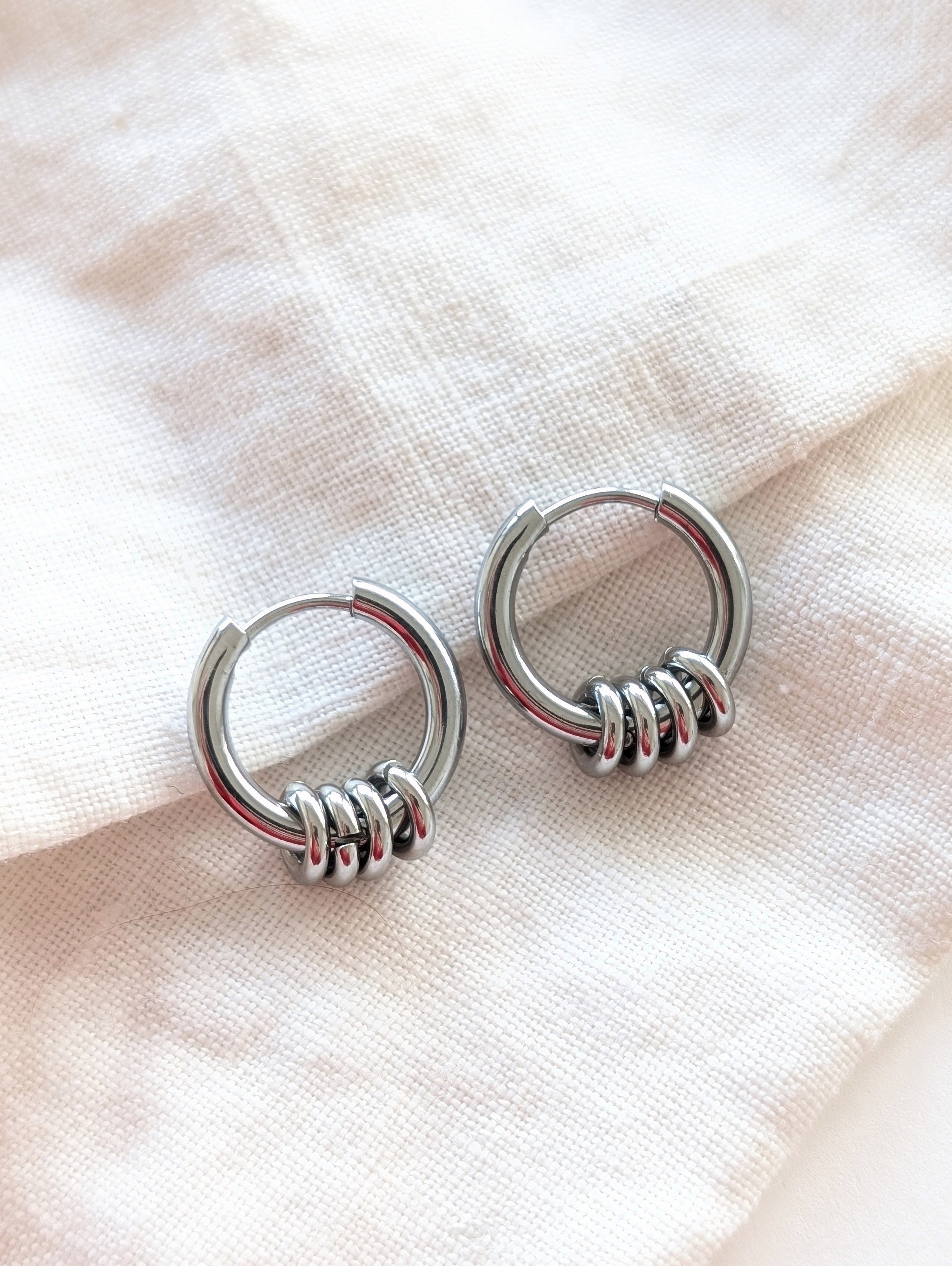 Creolen 14k Silber Chunky Rings