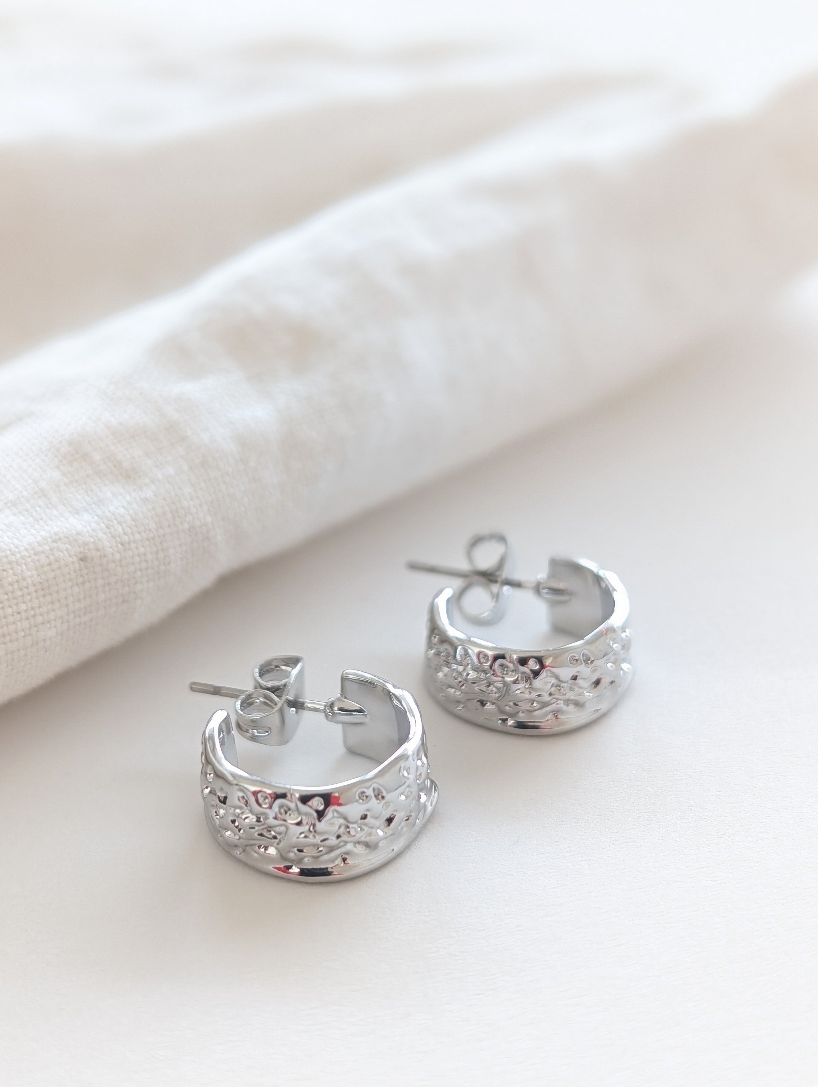 Ohrringen 14k Silber Hammerschlag – Heavin