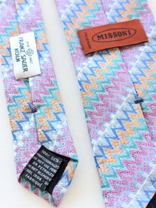 *Missoni* Krawatte Seide Pastell Zickzack