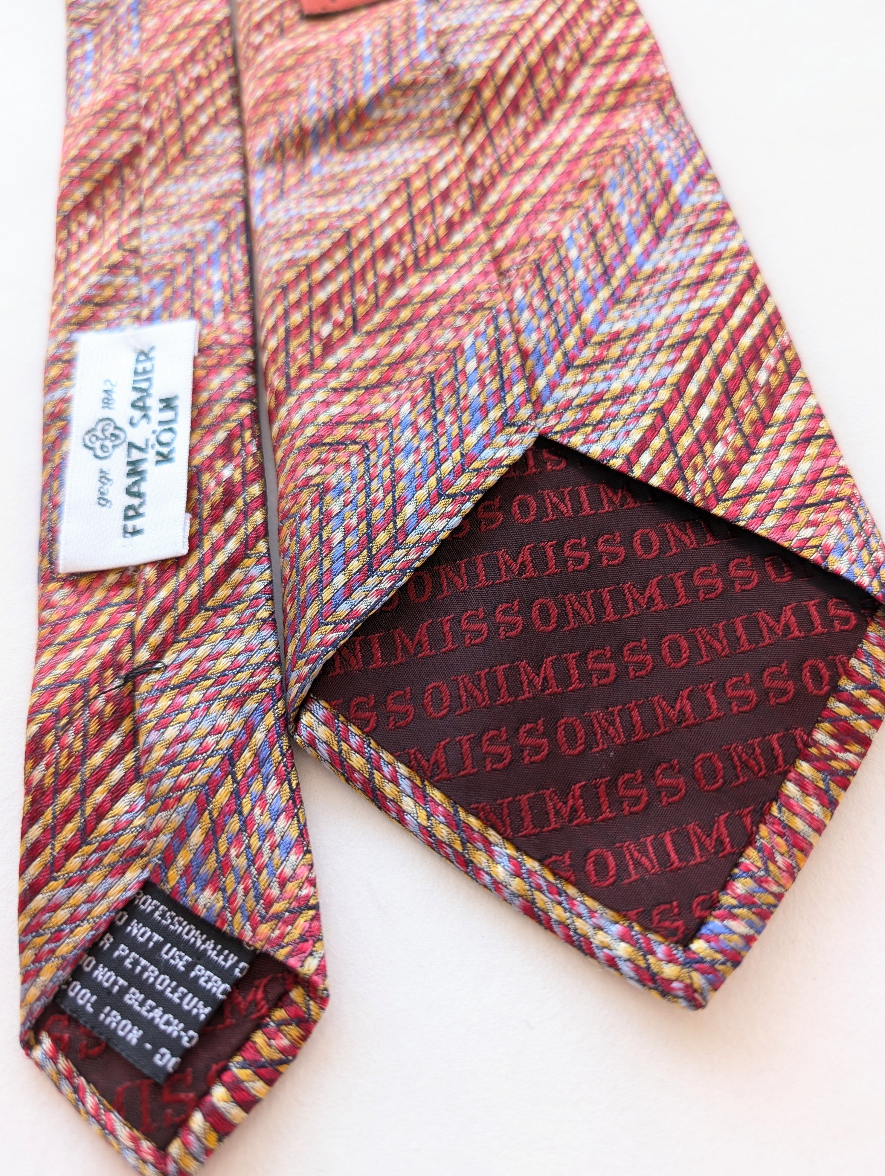 *Missoni* Krawatte Seide Rot Zickzack