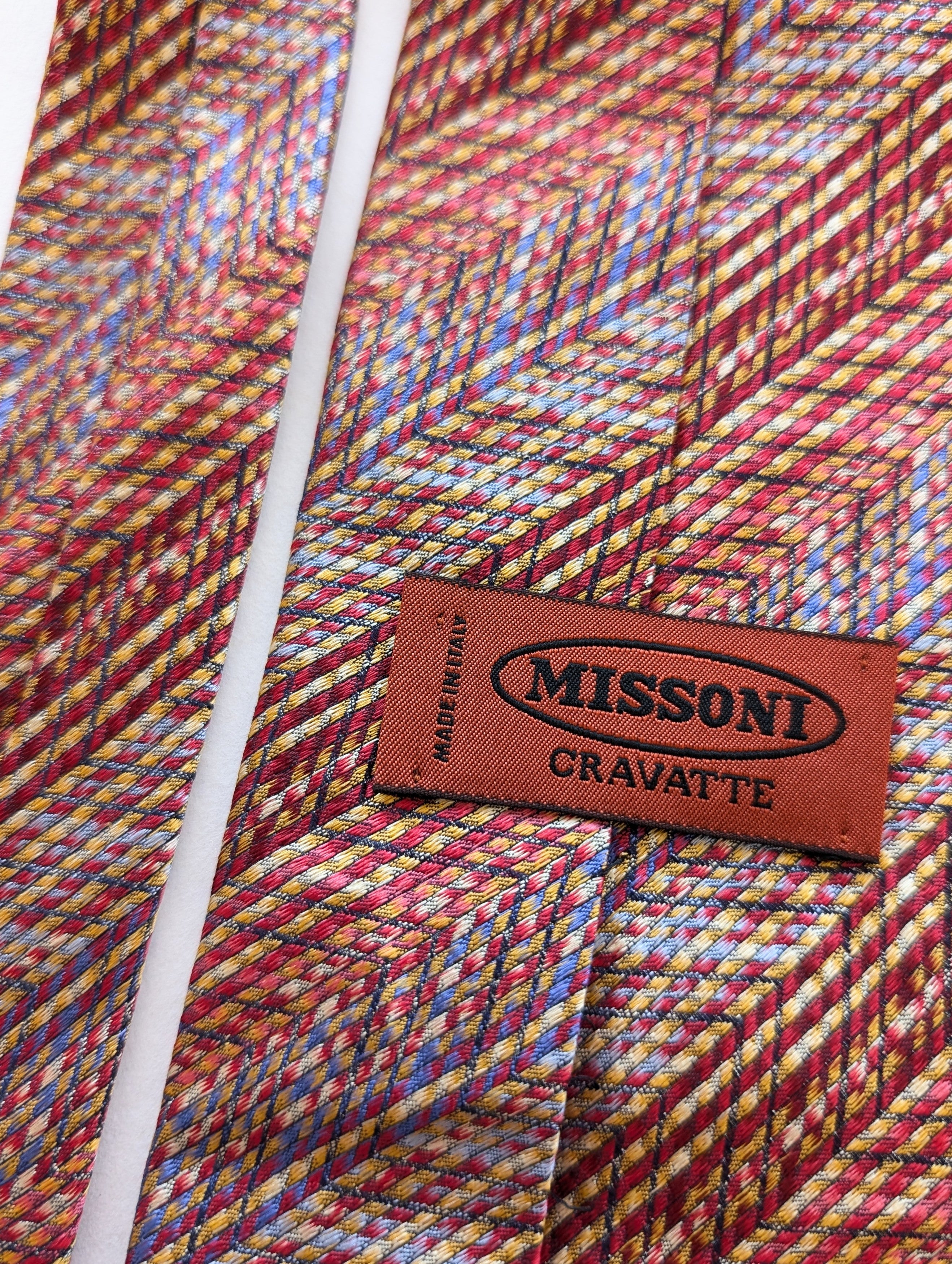 *Missoni* Krawatte Seide Rot Zickzack