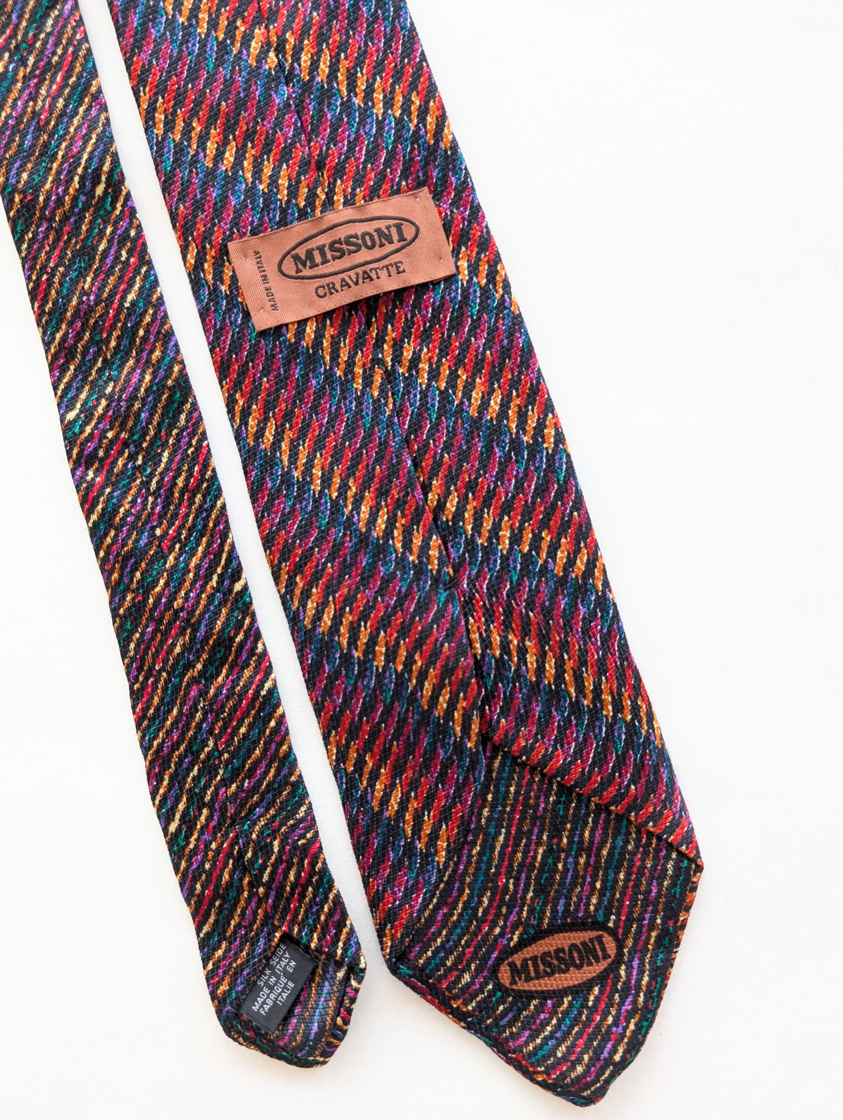 *Missoni* Krawatte Seide 80s Rainbow