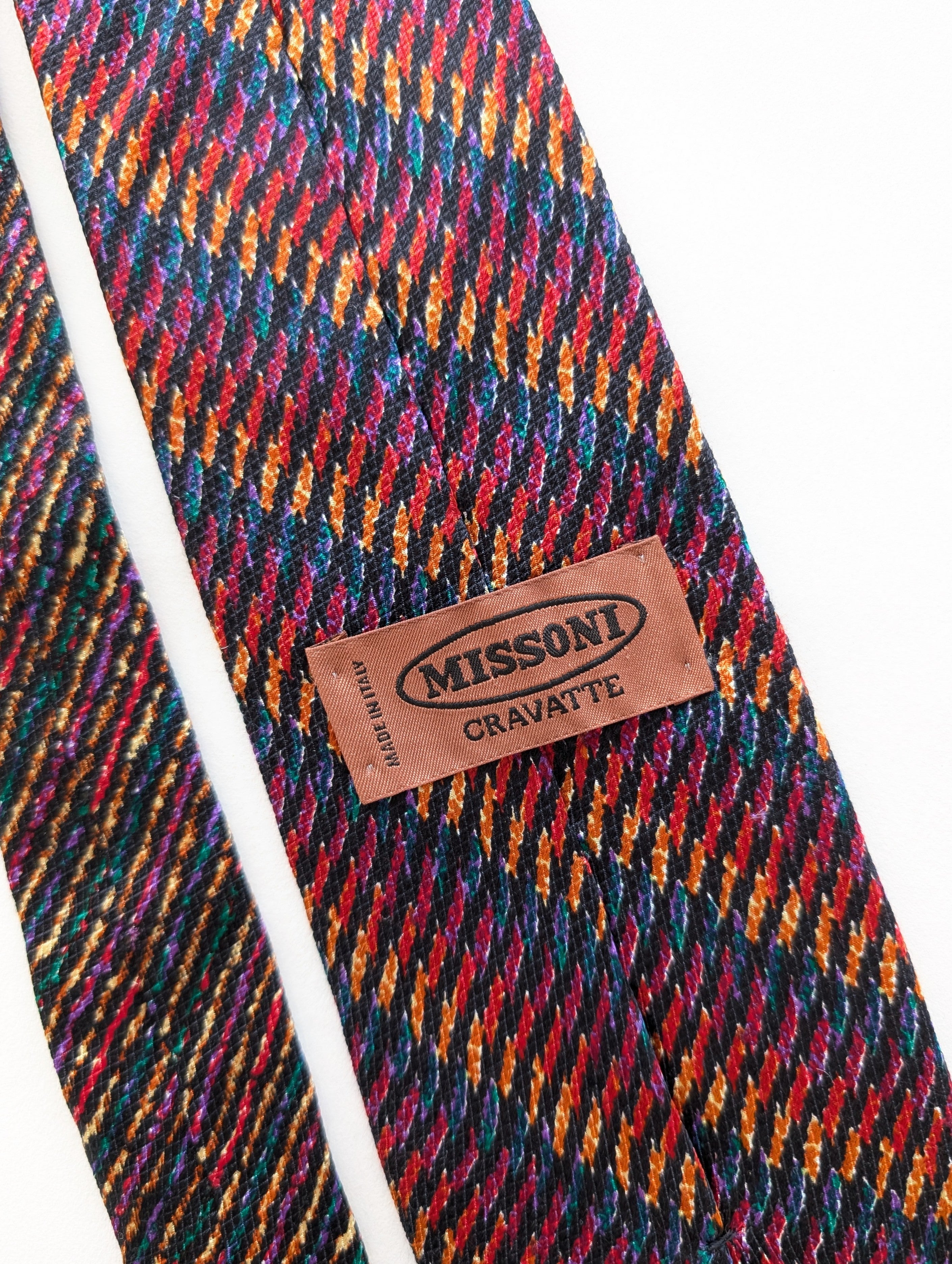 *Missoni* Krawatte Seide 80s Rainbow