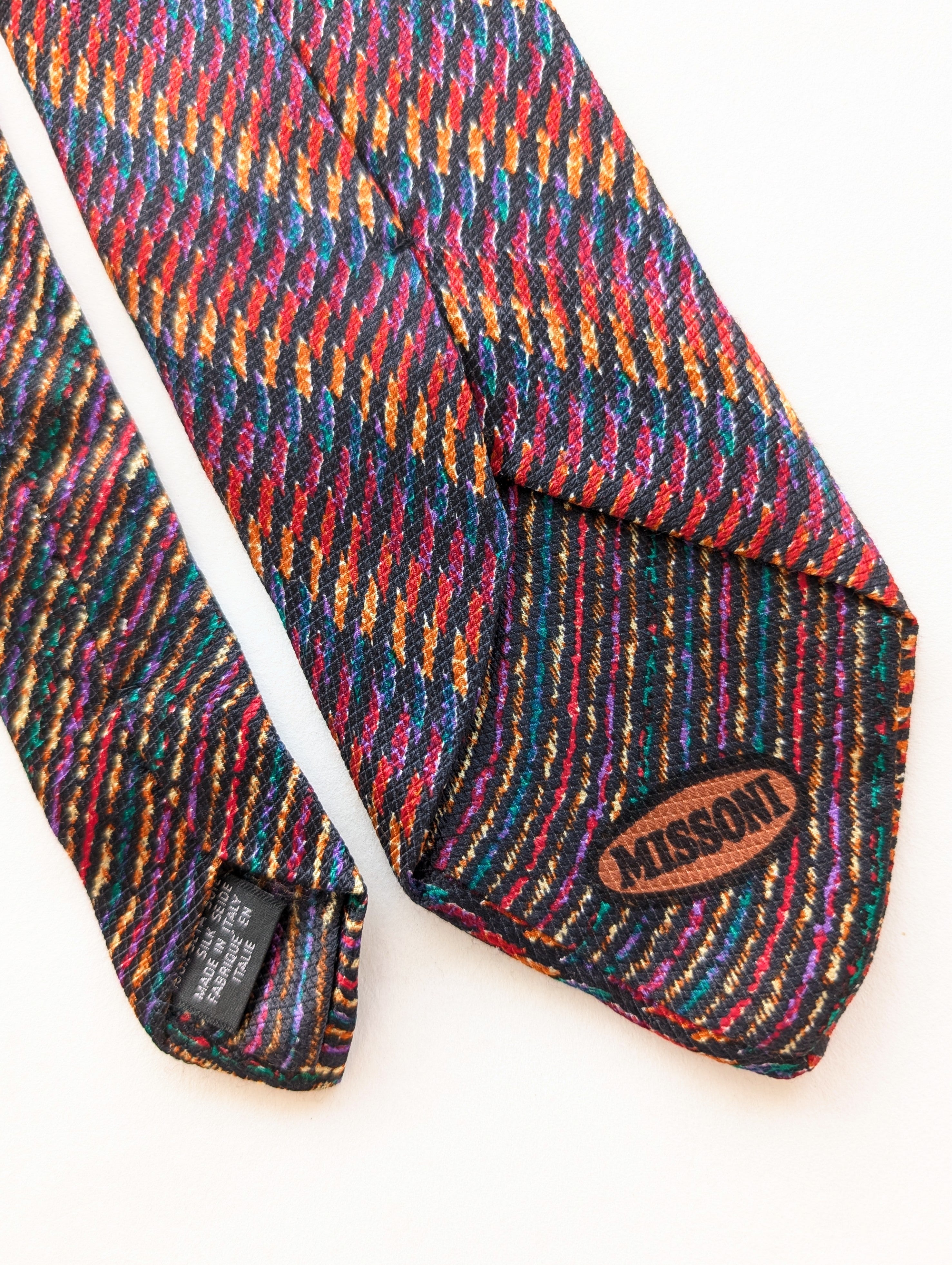 *Missoni* Krawatte Seide 80s Rainbow