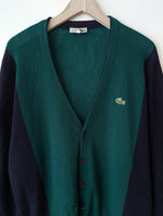 Lade das Bild in den Galerie-Viewer, *Lacoste* Cardigan Wolle Tennis Grün Blau (XL)
