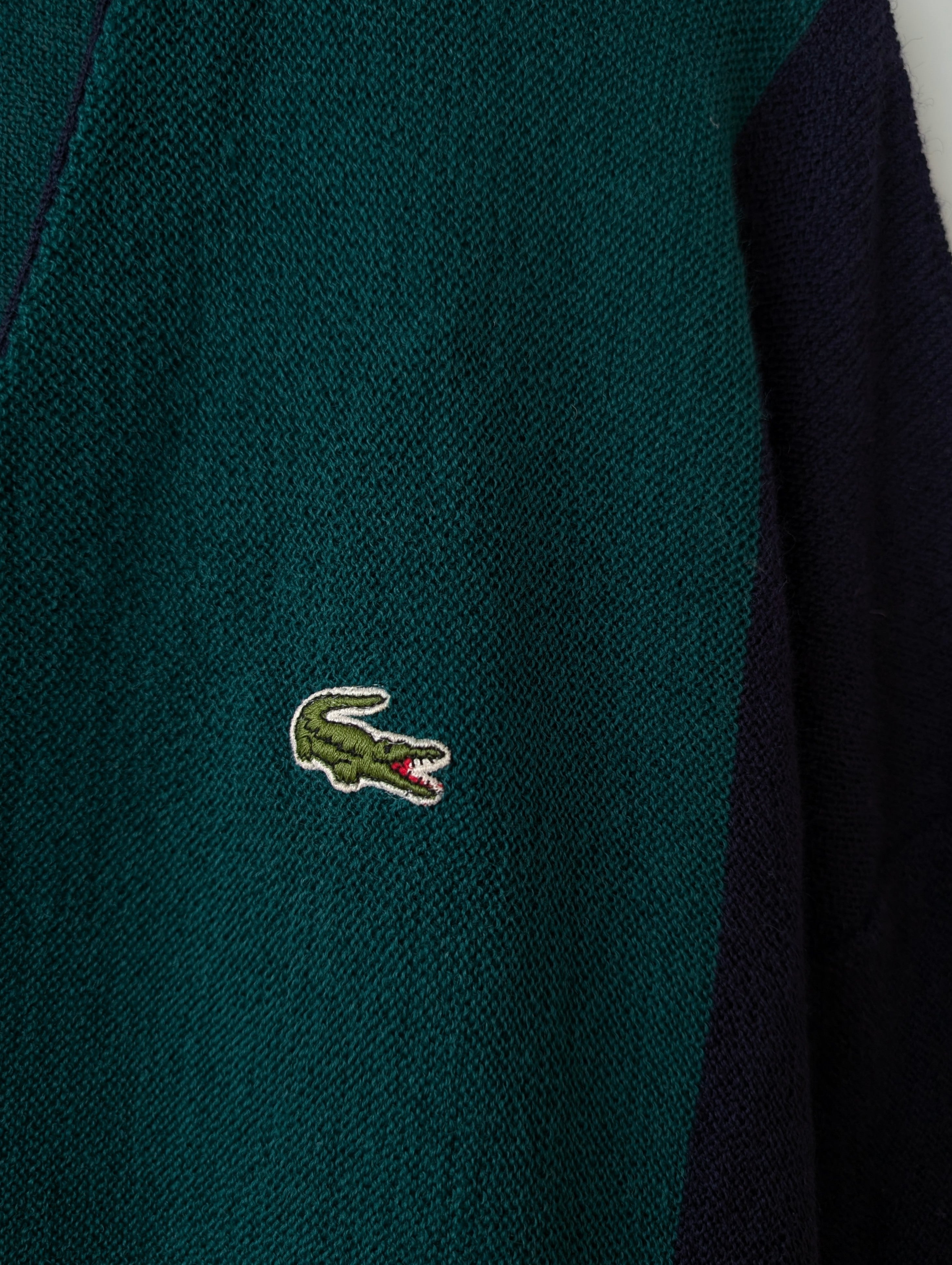 *Lacoste* Cardigan Wolle Tennis Grün Blau (XL)