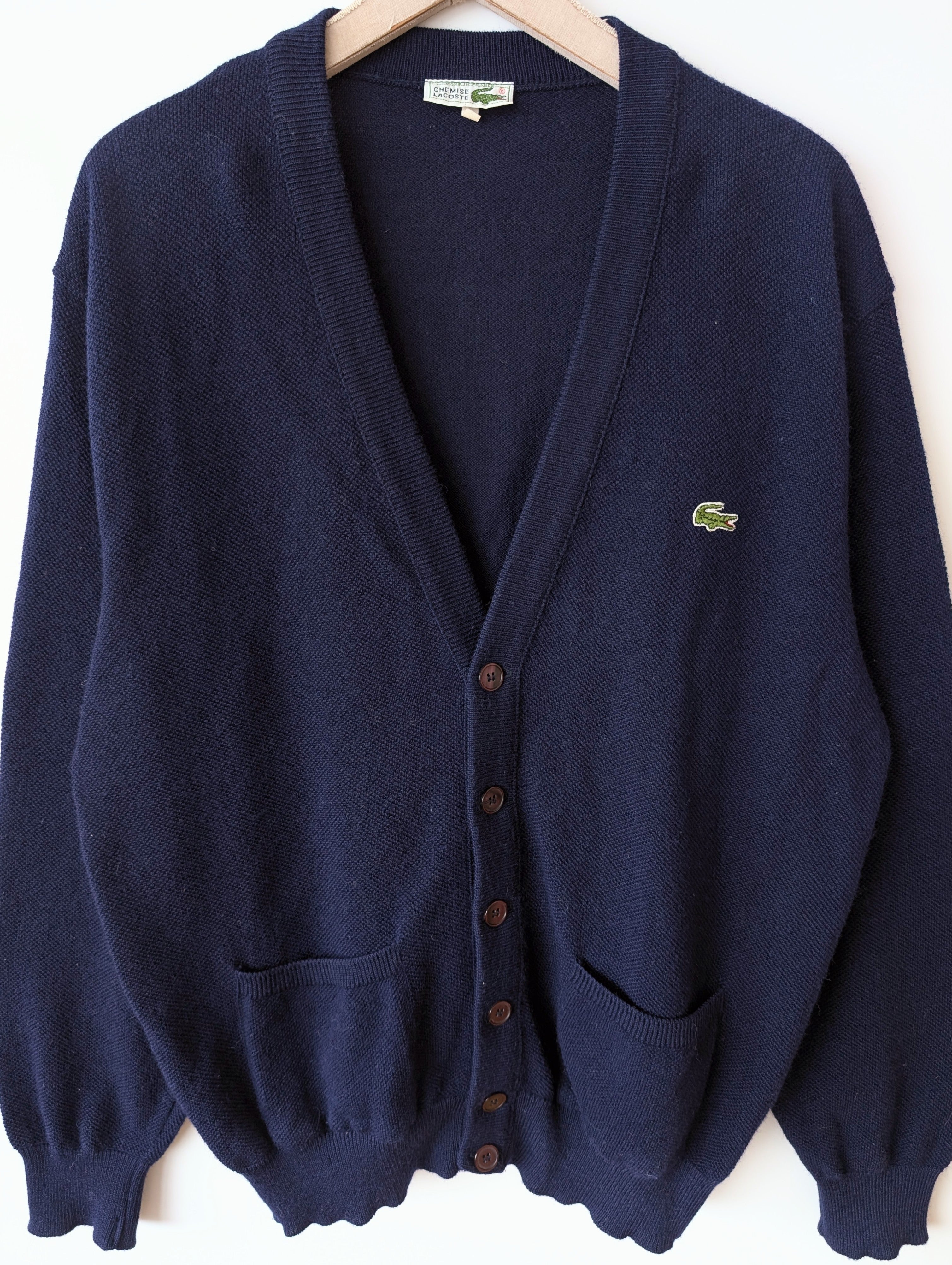 *Lacoste* Cardigan Wolle Dunkelblau (XL)