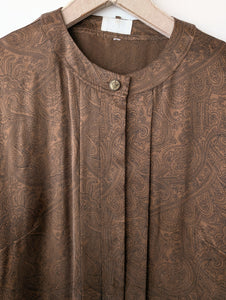 *XMAS* Bluse Seide Bohemian Paisley Braun (L-XL)