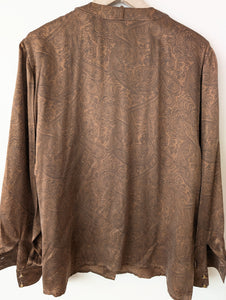 *XMAS* Bluse Seide Bohemian Paisley Braun (L-XL)