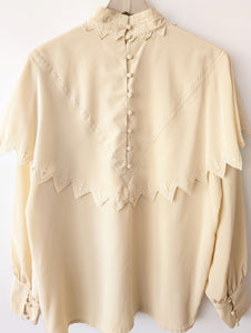 Bluse 80s Stick Statement Kragen (L)